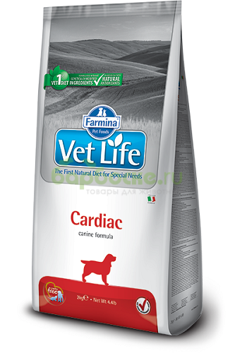 Farmina Vet Life Dog Cardiac Сухой диетический корм для собак для поддержания работы сердца при хронической сердечной недостаточности 2 кг