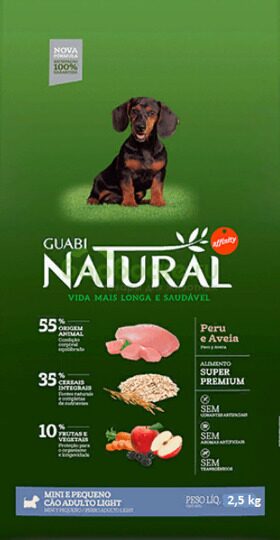 GUABI NATURAL Light Adultos Mini/Pequenos/Medios (Light Adult Miniature / Small / Medium) сухой корм для взрослых собак Мелких и Средних пород Низкокалорийный Индейка и Овес