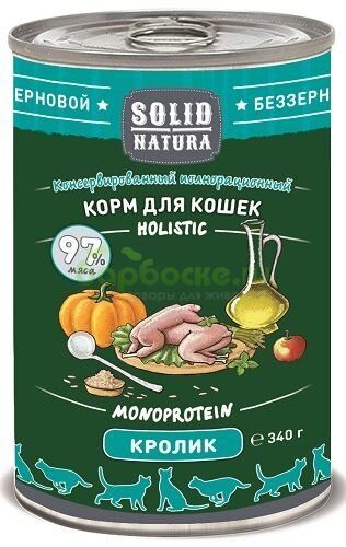Solid Natura Holistic Консервы для кошек с Кроликом