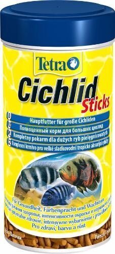 Tetra Cichlid Sticks Основной корм для цихловых и крупных декоративных рыб 250 г