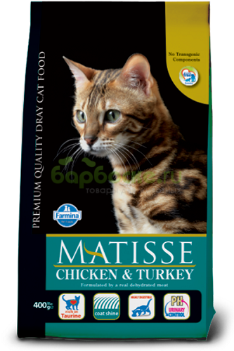 Matisse Chicken & Turkey Сухой корм для взрослых кошек с Курицей и индейкой 10 кг