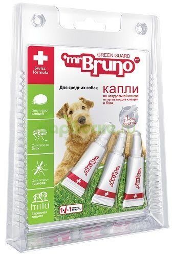 Mr.Bruno Капли репеллентные для собак на натуральной основе от блох, клещей и комаров