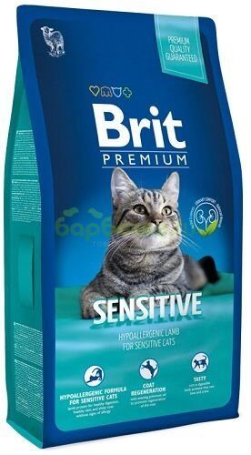 Brit Premium Sensitive Lamb Сухой корм для кошек с чувствительным пищеварением с Ягненком 1,5 кг
