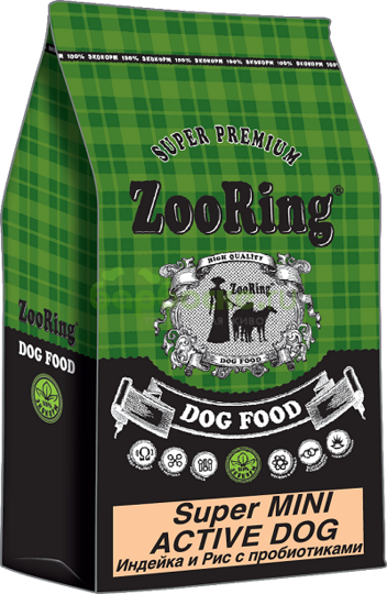 ZOORING Prof Super Mini Active Dog - Сухой корм для собак мини пород Индейка и Рис