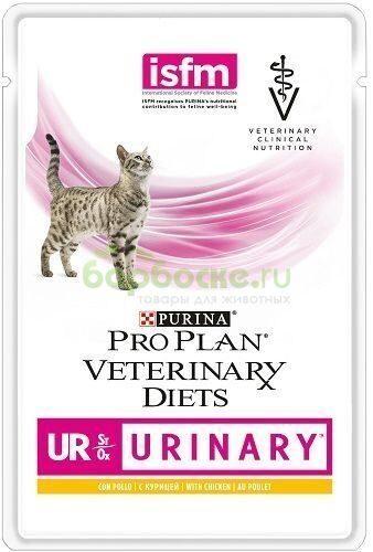 Pro Plan Veterinary Diets UR Urinary Консервы диетические для кошек при мочекаменной болезни с Курицей 85 г * 10 шт
