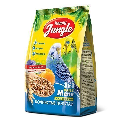 Happy Jungle Корм для волнистых Попугаев 500 г
