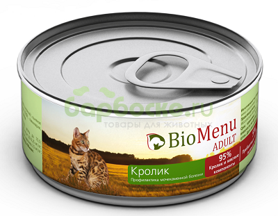 BioMenu Adult Консервы для кошек с Кроликом