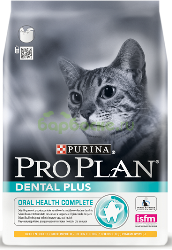 Pro Plan Dental Plus Сухой корм для кошек для поддержания здоровья ротовой полости с Курицей 3 кг