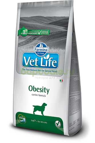 Farmina Vet Life Dog Obesity Сухой диетический корм для взрослых собак для снижения избыточного веса и контроля уровня глюкозы в крови (сахарный диабет) 12 кг