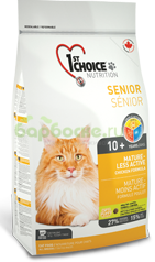 1ST CHOICE Mature or Less Active - Сухой корм для стареющих и малоактивных Кошек с Курицей 5,44 кг