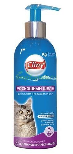 Cliny Шампунь-кондиционер Роскошный шелк для длинношерстных Кошек 200 мл
