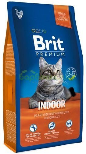 Brit Premium Indoor Chicken Сухой корм для кошек живущих в помещение с Курицей в соусе из куриной печени 800 гр