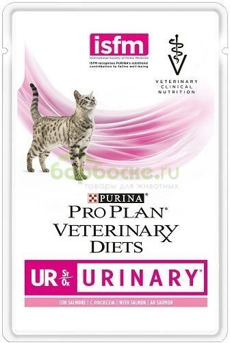 Pro Plan Veterinary Diets UR Urinary Консервы диетические для кошек при мочекаменной болезни с Лососем 85 г * 10 шт