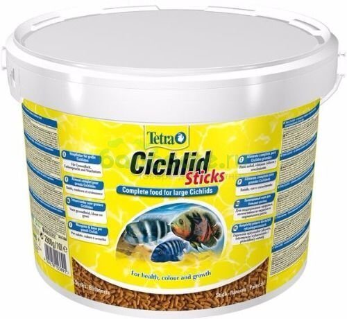 Tetra Cichlid Sticks Основной корм для цихловых и крупных декоративных рыб 10 л
