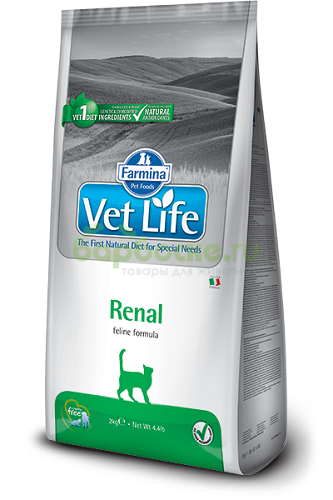 Farmina Vet Life Cat Renal Сухой диетический корм для кошек, для поддержания функции почек при почечной недостаточности 10 кг