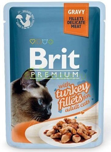 Brit Premium Gravy Turkey fillets Консервы для кошек кусочки в соусе из Филе индейки