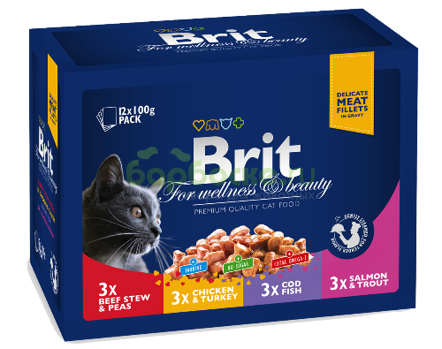 Brit Premium Семейная тарелка - Набор паучей для Кошек