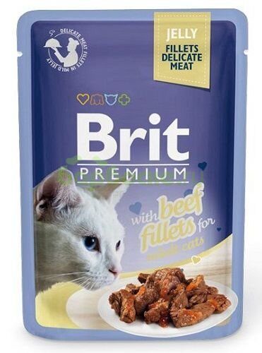 Brit Premium Jelly Beef fillets Консервы для кошек кусочки в желе из Филе говядины