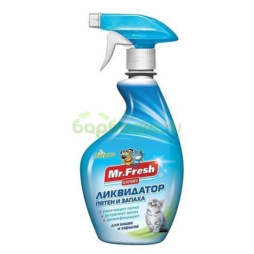 Mr.Fresh Expert Спрей 3в1 Ликвидатор пятен и запаха для кошек и хорьков 500 мл