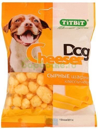 TiTBiT Лакомство для собак Сырные шарики CheeserDog классические