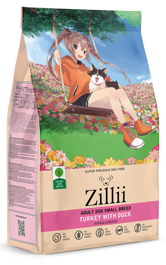 ZILLII Adult Dog Small Breed Turkey & Duck Сухой корм для взрослых Собак мелких пород Индейка с Уткой 800 г