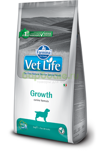 Farmina Vet Life Dog Growth Сухой диетический корм для укрепления иммунной системы и восстановления щенков с нарушением роста и при дефиците питательных веществ 12 кг