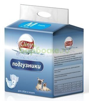 Cliny Подгузники для Собак и Кошек М от 5 до 10 кг (9 шт)